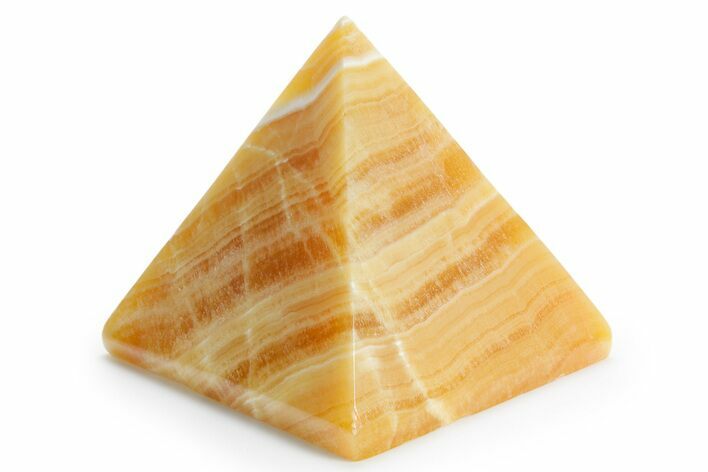 Large, Polished Orange Calcite Pyramid - Mexico #355198